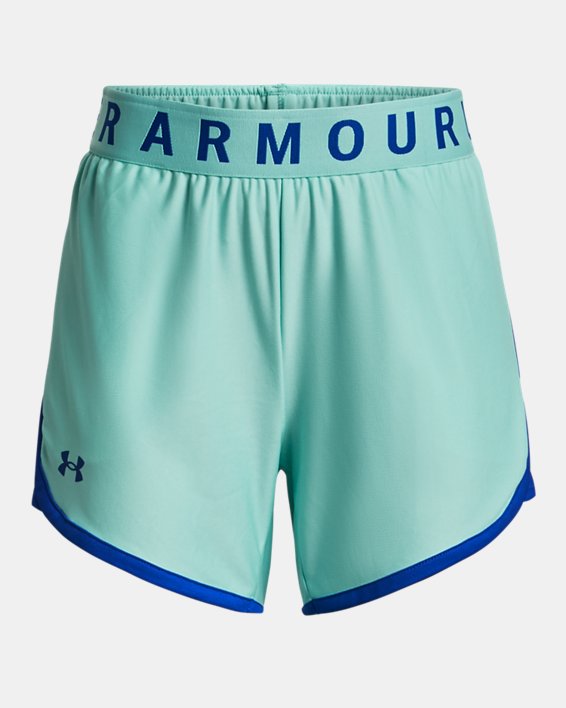 Women's UA Play Up 5" Shorts in Blue image number 4